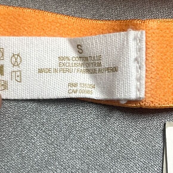 Skin Sm Odelyn Triangle Bra‎ Orange Strappy Back Adjustable Sheer Cotton NWT $78 - Picture 8 of 9